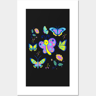 PURPLE BUTTERFLY PATTERNS DUVET COVER PHONE CASES STICKERS AND MORE | KIDS GIRLY DECOR IDEAS Posters and Art